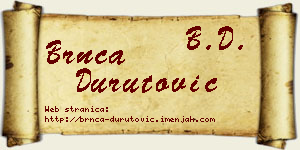 Brnča Durutović vizit kartica